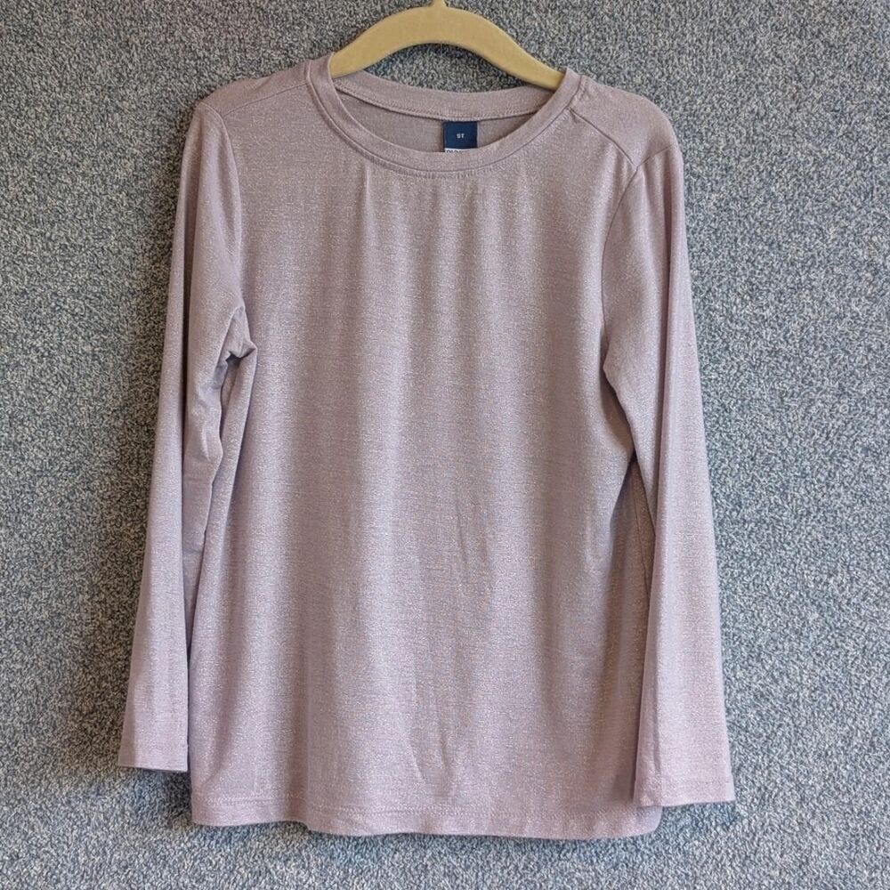 Old Navy Girls Size 5T Lilac Purple Metallic Shimmer Long Sleeve Shirt